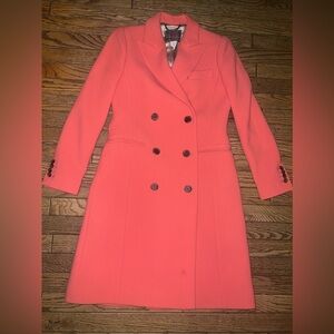 J. Crew Double-Breasted Pink Trench Coat Size 0